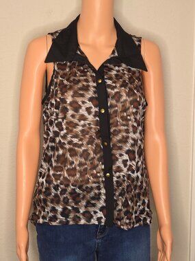 Julie's Closet Sleeveless Button Up Women's Blouse, Size XL